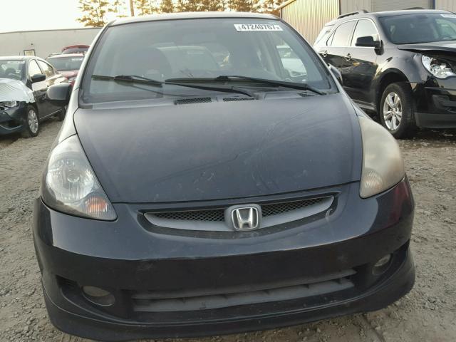 JHMGD38657S034638 - 2007 HONDA FIT S BLACK photo 9