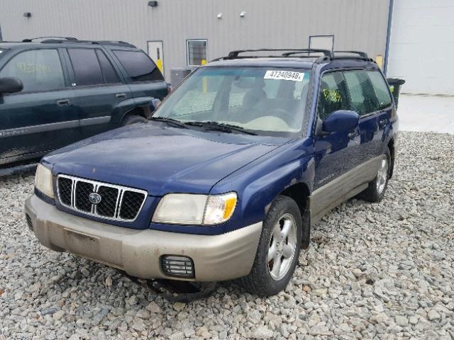 JF1SF65511H742947 - 2001 SUBARU FORESTER S BLUE photo 2