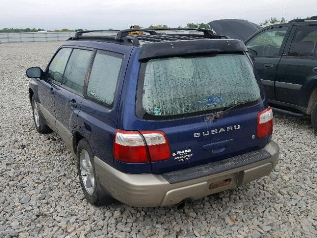 JF1SF65511H742947 - 2001 SUBARU FORESTER S BLUE photo 3