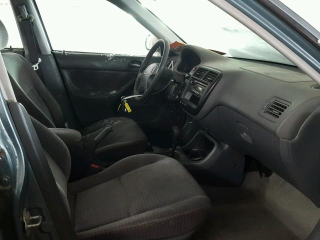 2HGEJ6616YH537051 - 2000 HONDA CIVIC BASE BLUE photo 5