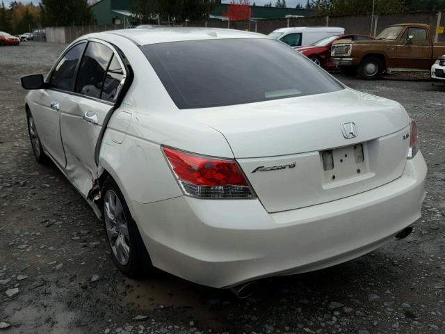 1HGCP36828A057668 - 2008 HONDA ACCORD EXL WHITE photo 3