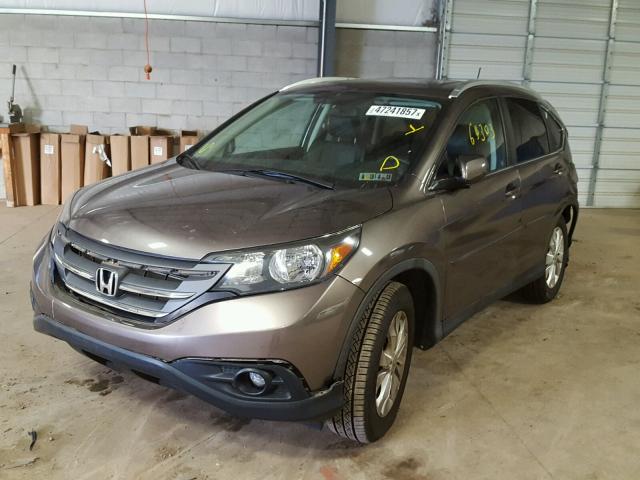 5J6RM4H79CL035072 - 2012 HONDA CR-V EXL BROWN photo 2