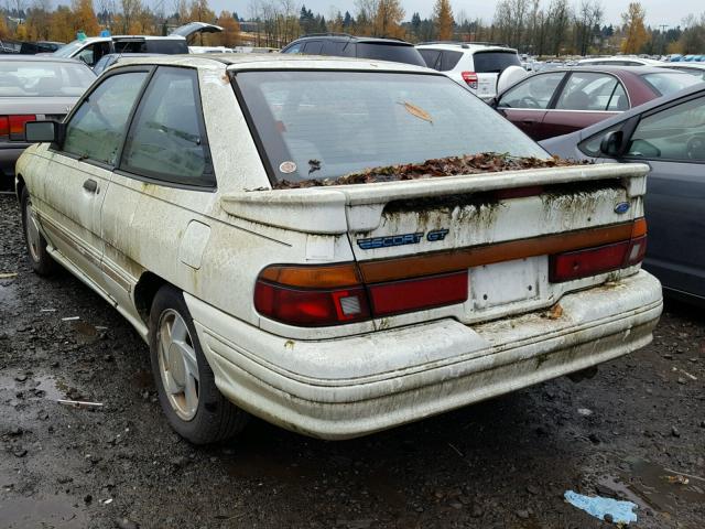 1FAPP1289NW103902 - 1992 FORD ESCORT GT WHITE photo 3