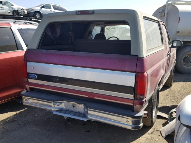 1FMEU15HXRLB25383 - 1994 FORD BRONCO U10 RED photo 4