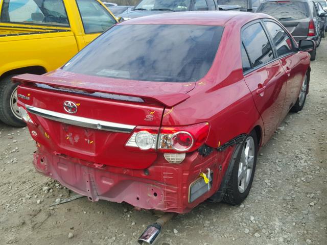 2T1BU4EE2BC723477 - 2011 TOYOTA COROLLA BA RED photo 4