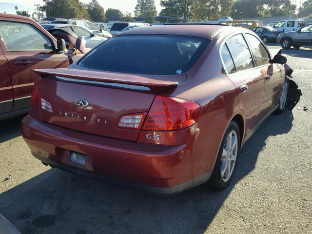 JNKCV51E93M324646 - 2003 INFINITI G35 RED photo 4