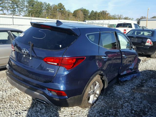 5XYZTDLB1HG452998 - 2017 HYUNDAI SANTA FE S BLUE photo 4