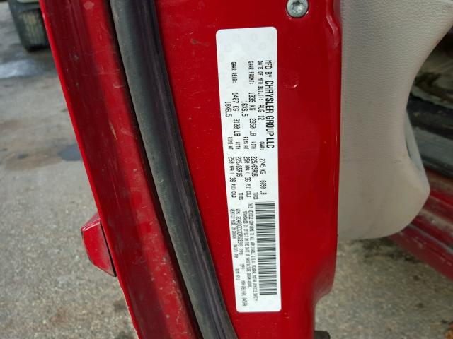 2C4RDGCG3DR522209 - 2013 DODGE GRAND CARA RED photo 10