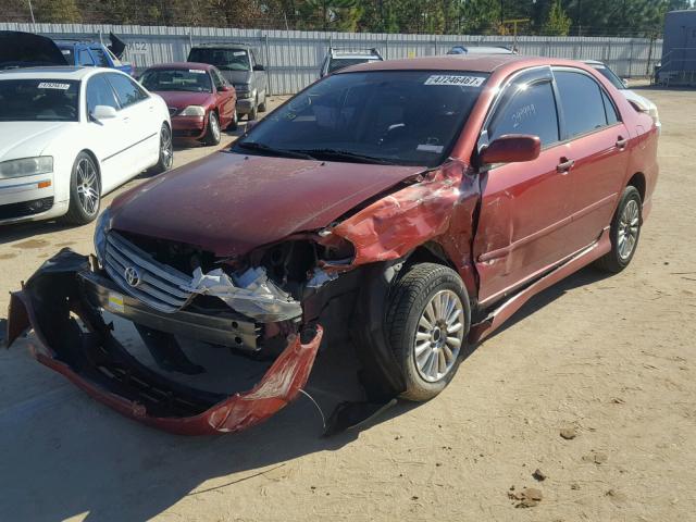 1NXBR32E73Z068054 - 2003 TOYOTA COROLLA MAROON photo 2