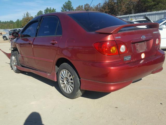 1NXBR32E73Z068054 - 2003 TOYOTA COROLLA MAROON photo 3