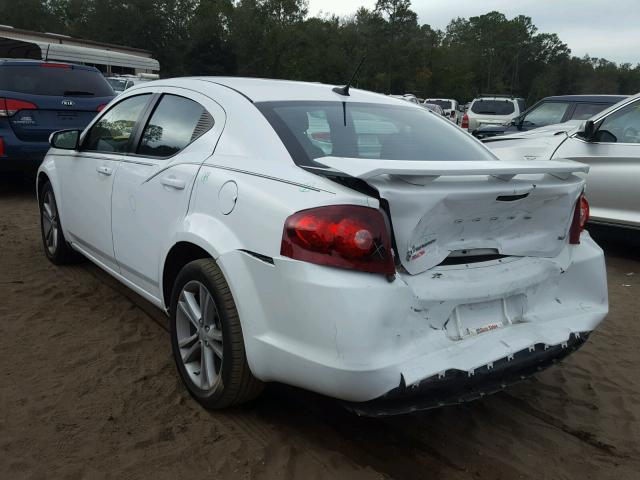 1C3CDZCB9DN635220 - 2013 DODGE AVENGER SX WHITE photo 3