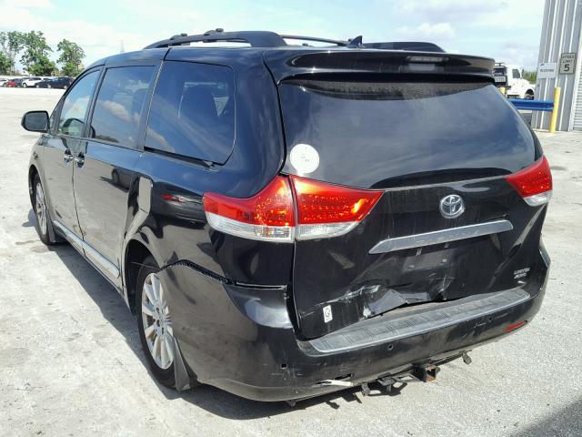 5TDDK3DC5BS018964 - 2011 TOYOTA SIENNA XLE BLACK photo 3