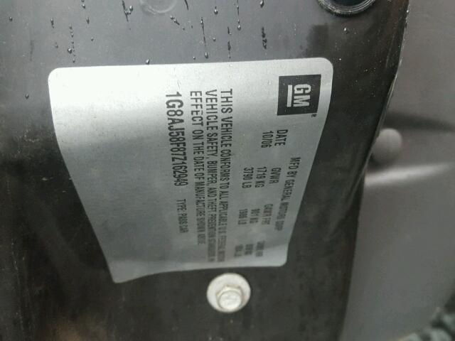 1G8AJ58F87Z162949 - 2007 SATURN ION LEVEL BLACK photo 10