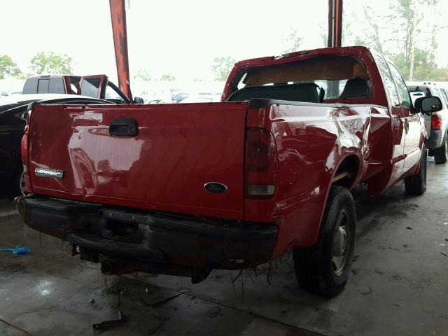 1FTSX20515EA39489 - 2005 FORD F250 SUPER RED photo 4