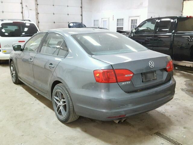 3VW1K7AJ7CM353848 - 2012 VOLKSWAGEN JETTA BASE ნაცრისფერი ფოტო 3