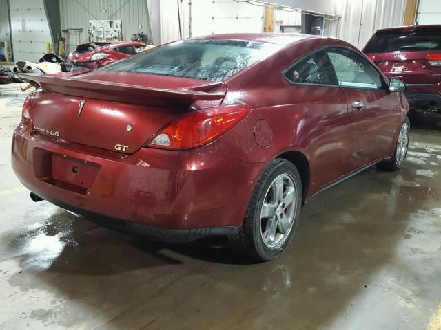 1G2ZH17N594173854 - 2009 PONTIAC G6 GT RED photo 4