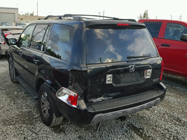 2HKYF18534H543391 - 2004 HONDA PILOT EXL BLACK photo 3