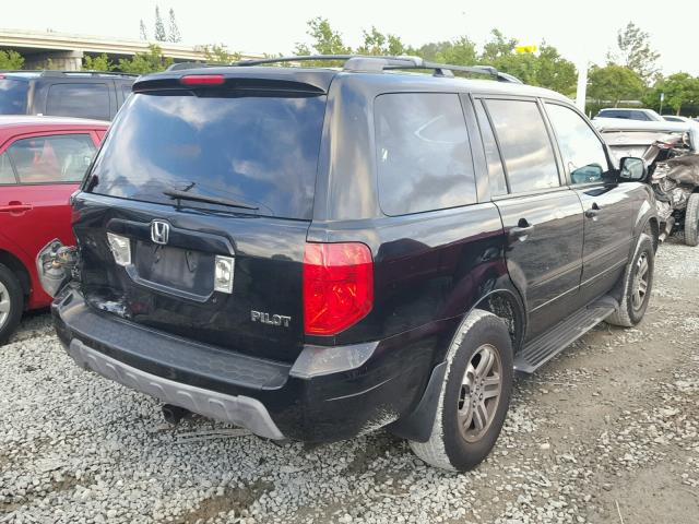 2HKYF18534H543391 - 2004 HONDA PILOT EXL BLACK photo 4