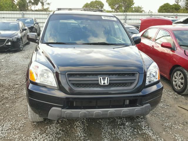 2HKYF18534H543391 - 2004 HONDA PILOT EXL BLACK photo 9