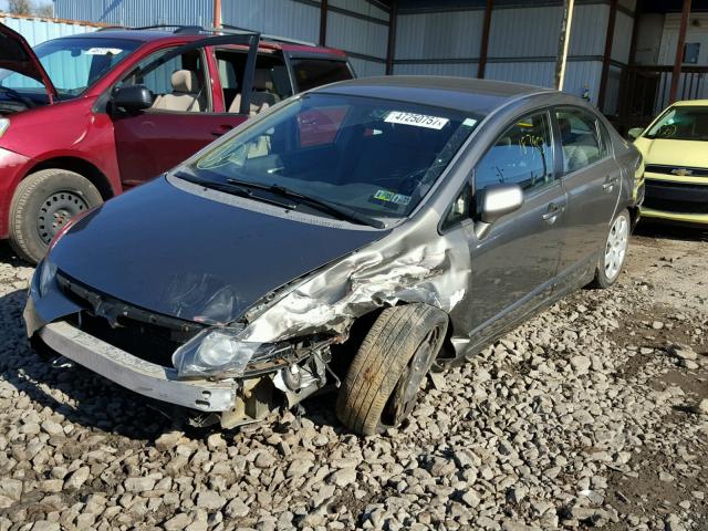 2HGFA16598H325531 - 2008 HONDA CIVIC LX GRAY photo 2