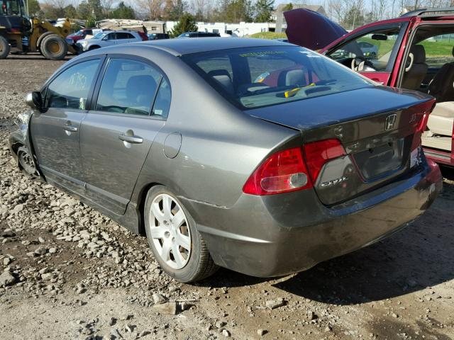 2HGFA16598H325531 - 2008 HONDA CIVIC LX GRAY photo 3