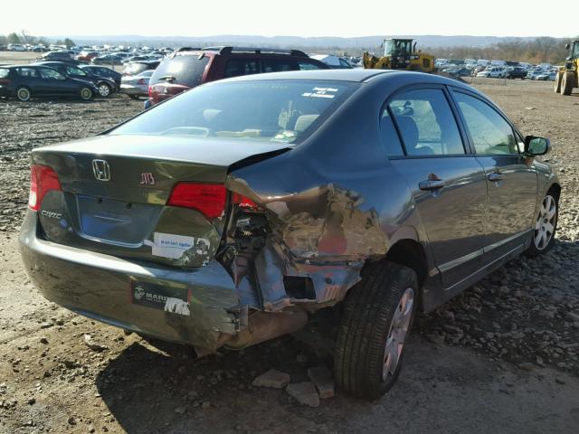 2HGFA16598H325531 - 2008 HONDA CIVIC LX GRAY photo 4