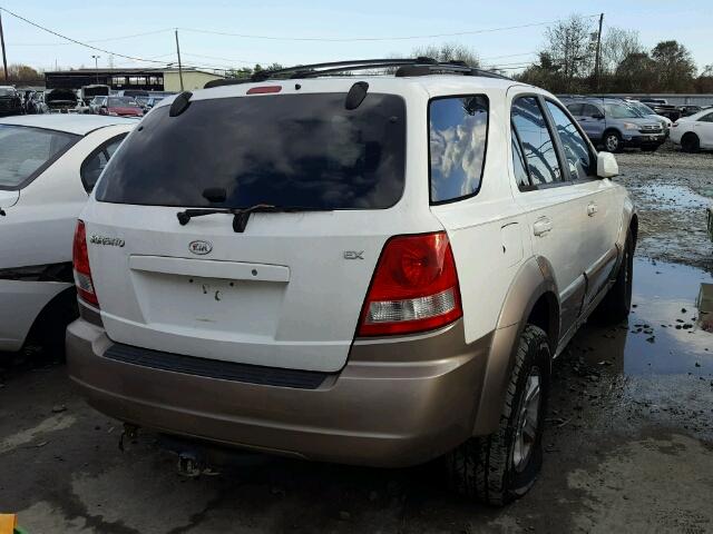 KNDJC733845320394 - 2004 KIA SORENTO EX WHITE photo 4