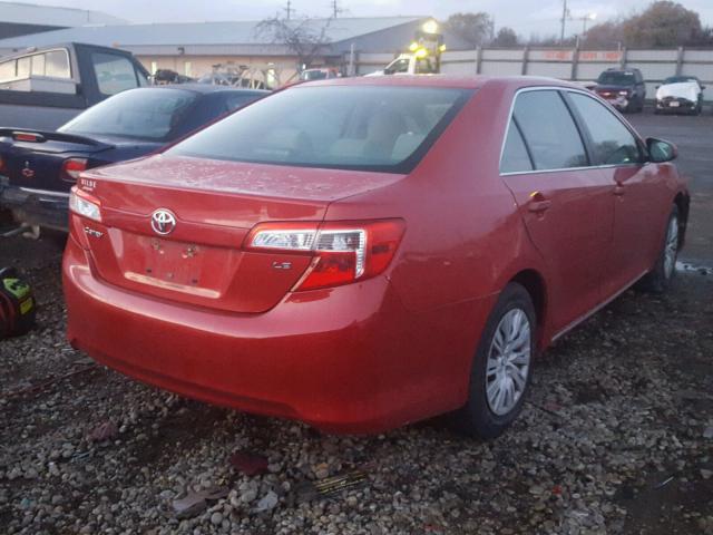 4T1BF1FKXCU547131 - 2012 TOYOTA CAMRY BASE RED photo 4