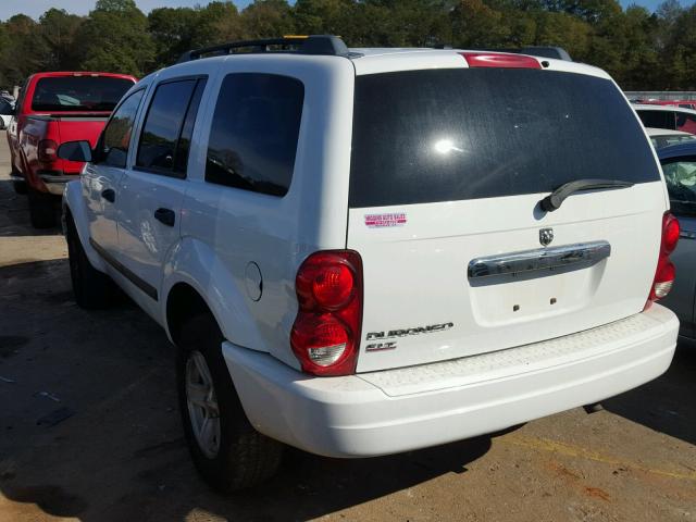 1D4HB48N26F135879 - 2006 DODGE DURANGO SL WHITE photo 3