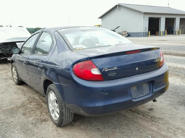 1P3ES46C0YD870408 - 2000 PLYMOUTH NEON BASE 蓝色 照片 3