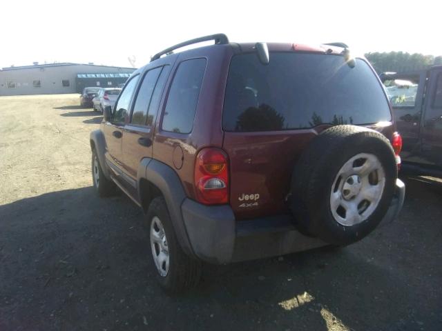 1J4GL48K73W501224 - 2003 JEEP LIBERTY SP BURGUNDY photo 3
