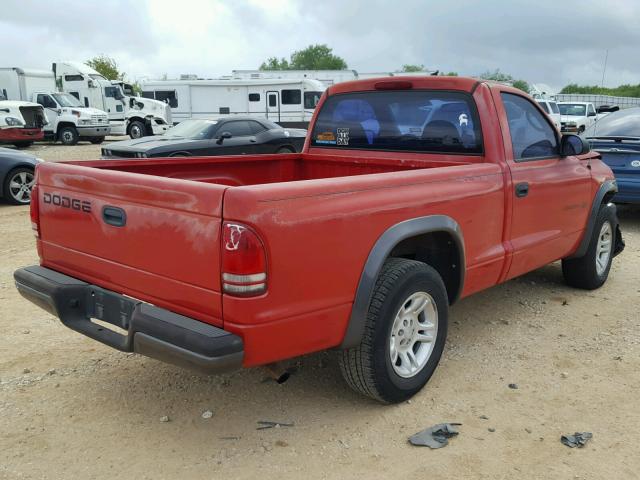 1B7FL16X02S631379 - 2002 DODGE DAKOTA BAS RED photo 4