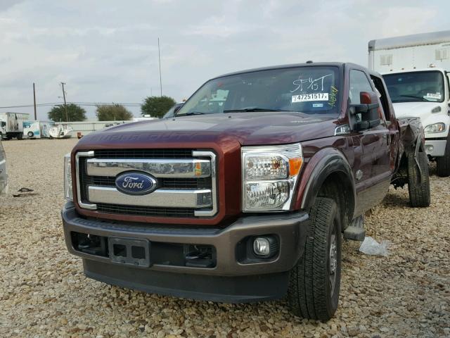 1FT8W3BT1GEC96766 - 2016 FORD F350 SUPER MAROON photo 2