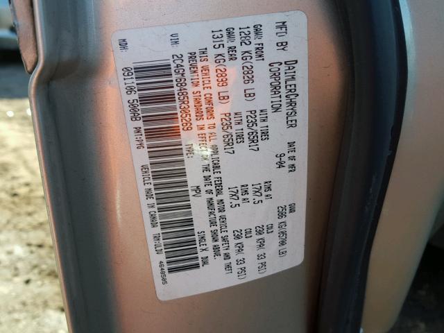 2C4GM68485R305269 - 2005 CHRYSLER PACIFICA T GOLD photo 10