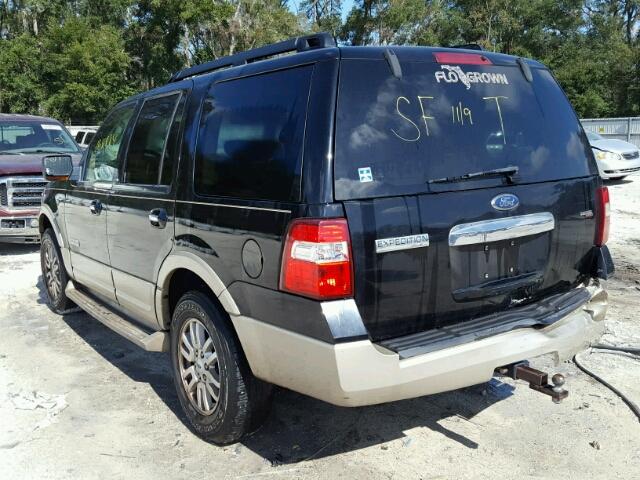 1FMFU17577LA90306 - 2007 FORD EXPEDITION BLACK photo 3