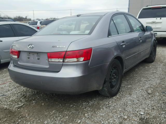 5NPET46C78H339584 - 2008 HYUNDAI SONATA GLS GRAY photo 4