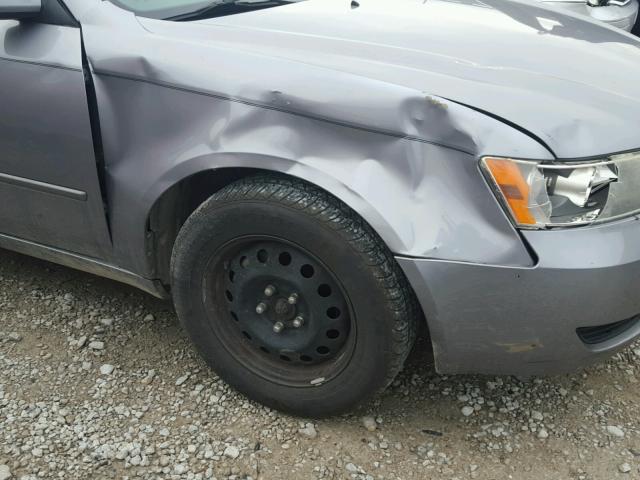 5NPET46C78H339584 - 2008 HYUNDAI SONATA GLS GRAY photo 9