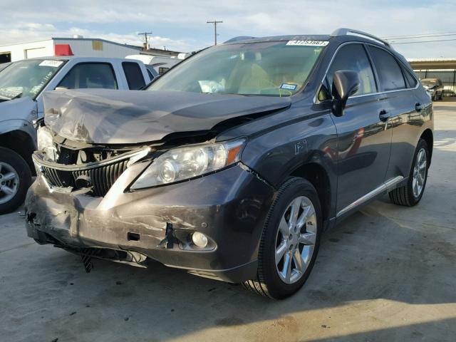 2T2ZK1BA2AC026597 - 2010 LEXUS RX 350 GRAY photo 2