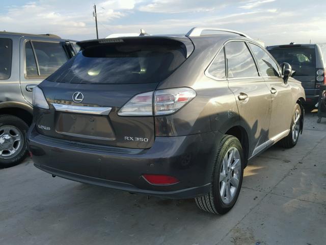 2T2ZK1BA2AC026597 - 2010 LEXUS RX 350 GRAY photo 4