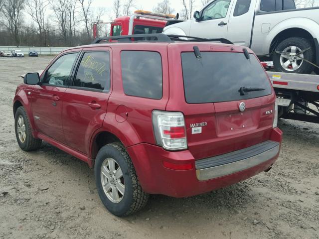 4M2CU91168KJ25592 - 2008 MERCURY MARINER MAROON photo 3