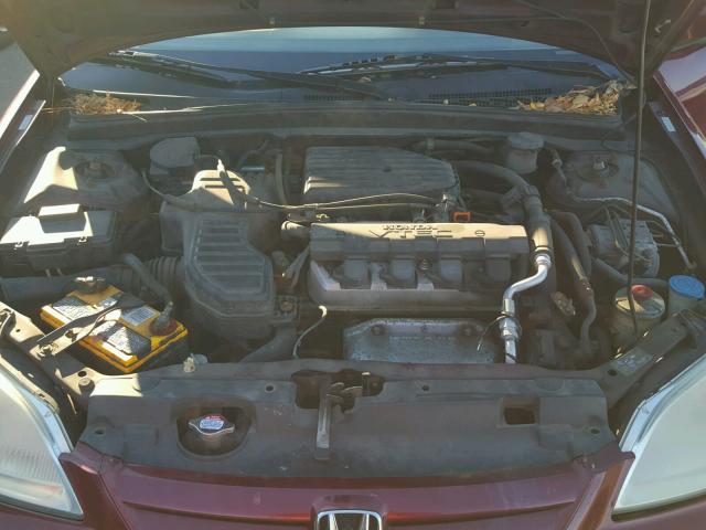 2HGES267X2H521338 - 2002 HONDA CIVIC EX RED photo 7