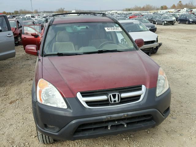 SHSRD78854U210267 - 2004 HONDA CR-V EX BURGUNDY photo 9