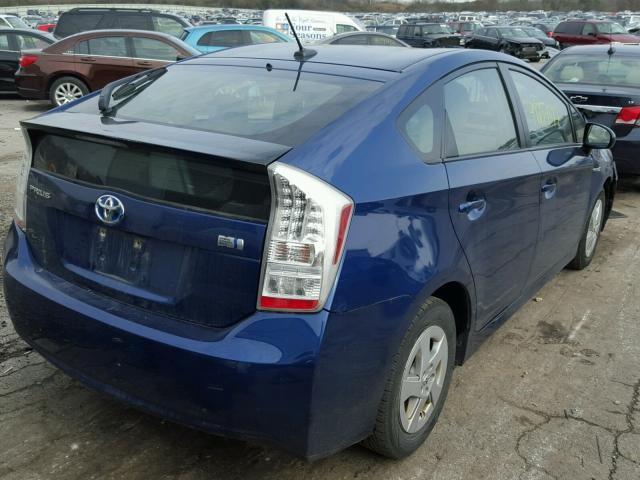 JTDKN3DU6B0265694 - 2011 TOYOTA PRIUS BLUE photo 4