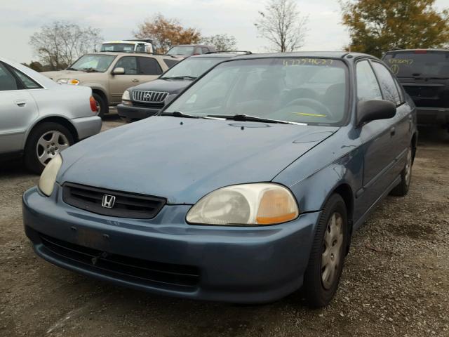 2HGEJ6620WH521885 - 1998 HONDA CIVIC DX BLUE photo 2