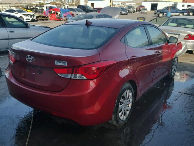 KMHDH4AE9CU449519 - 2012 HYUNDAI ELANTRA GL RED photo 4