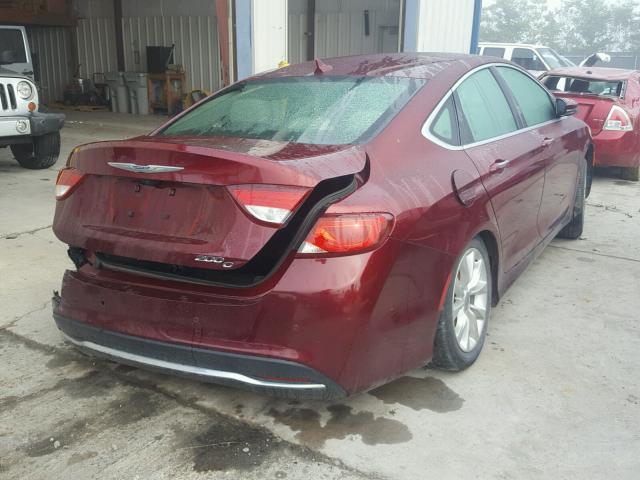 1C3CCCCBXFN563494 - 2015 CHRYSLER 200 C RED photo 4