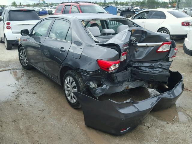 2T1BU4EE4DC971779 - 2013 TOYOTA COROLLA BA GRAY photo 3