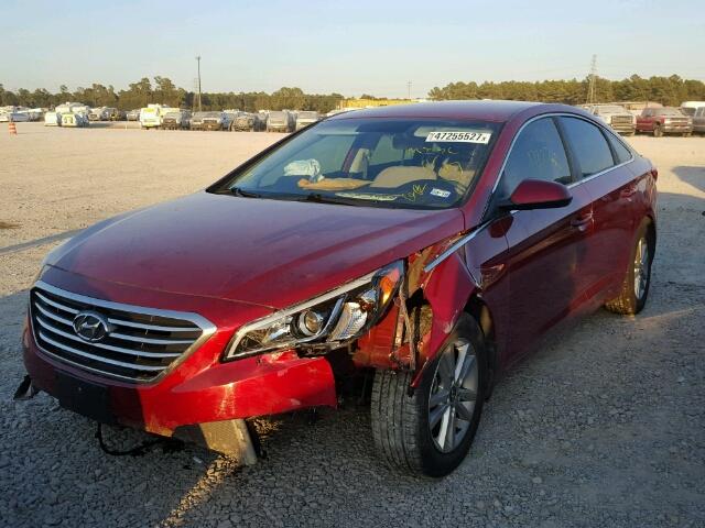 5NPE24AF6FH232804 - 2015 HYUNDAI SONATA SE RED photo 2