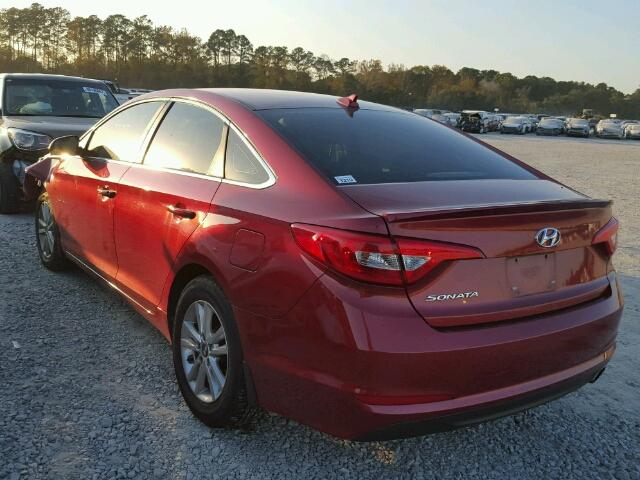 5NPE24AF6FH232804 - 2015 HYUNDAI SONATA SE RED photo 3