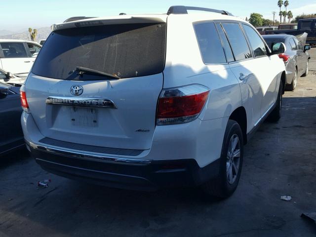 5TDBK3EH0BS054689 - 2011 TOYOTA HIGHLANDER WHITE photo 4